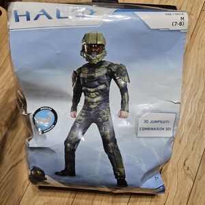 Halo Master Chief Classic Muscle Halloween Costume Cosplay Size M 7-8 Boys Kids